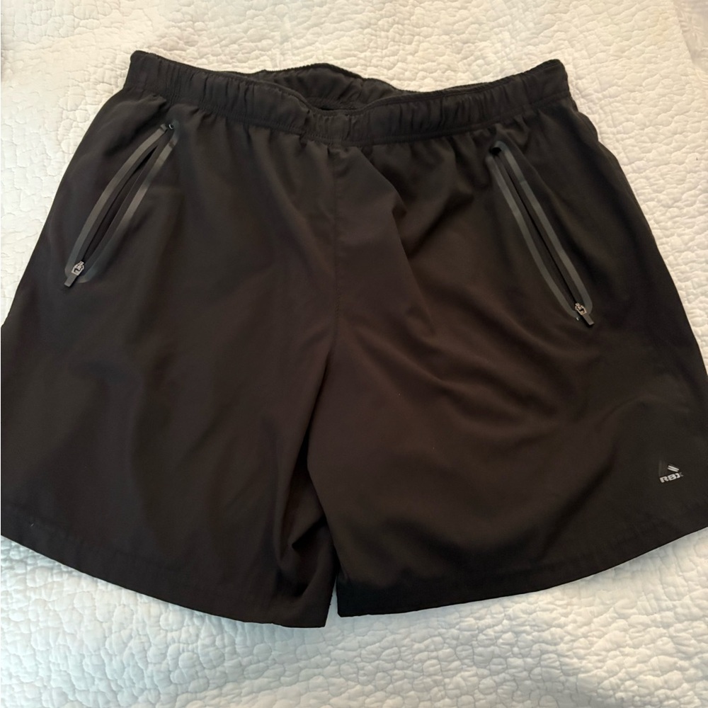 RBX Men's Dark Athletic Shorts with Zip Pockets